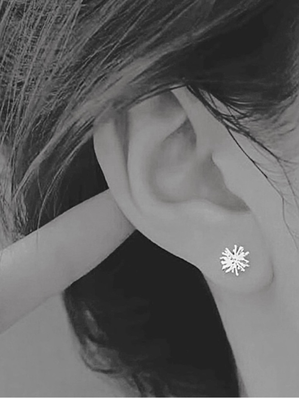 “Dandelion Balls” 925 Sterling Silver Tiny Dainty Spikey Flower Firework Studs - Picture 10 of 13